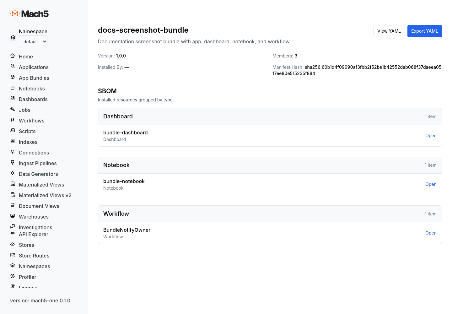 App bundle detail and members