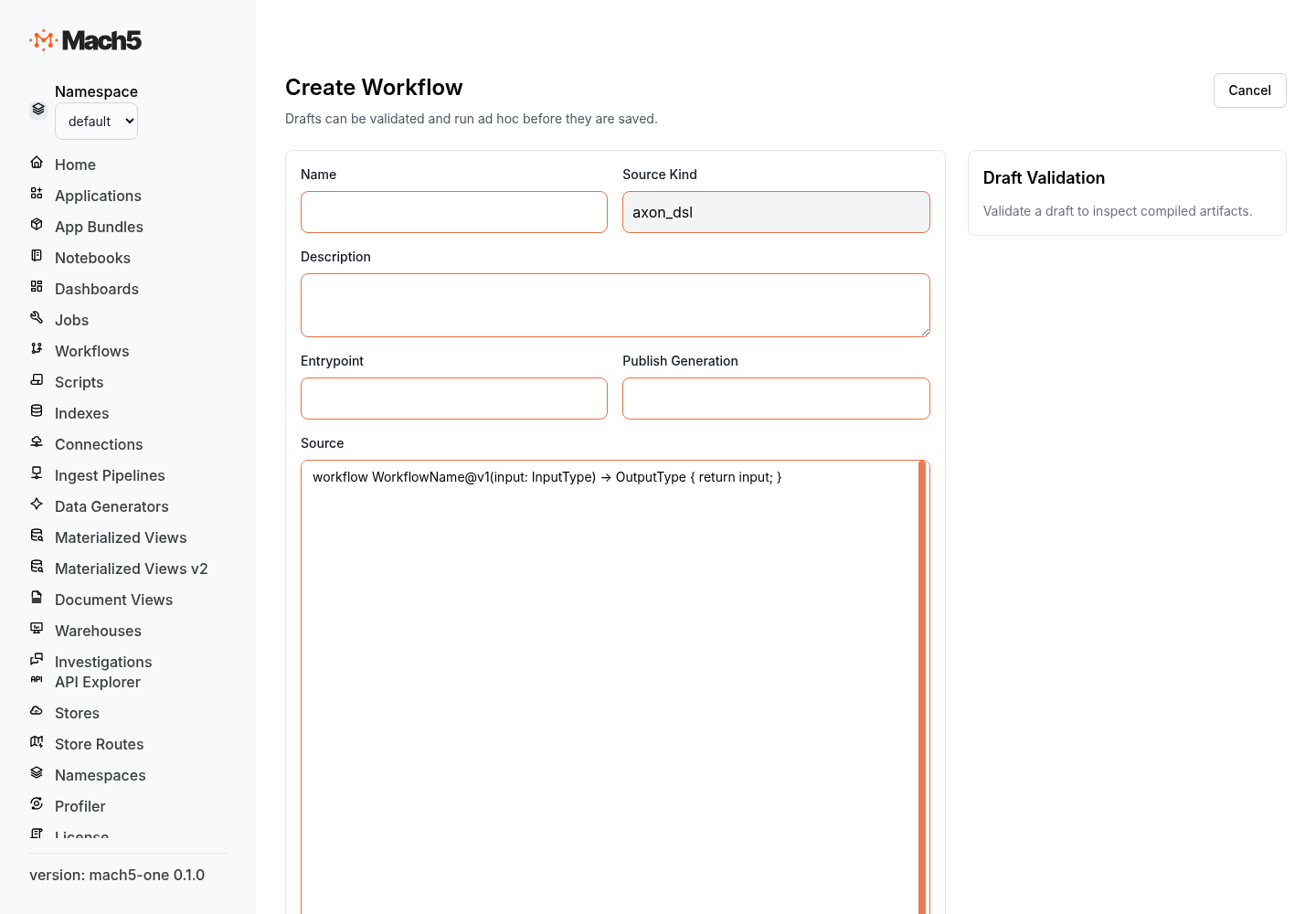 Create Axon workflow
