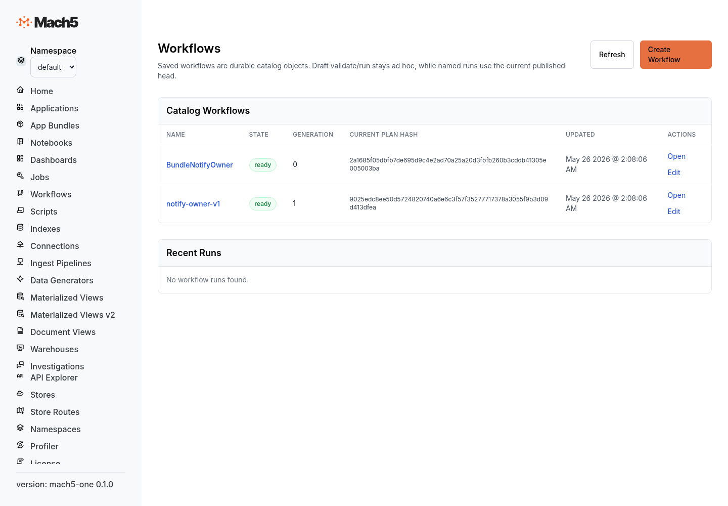 Axon workflows list