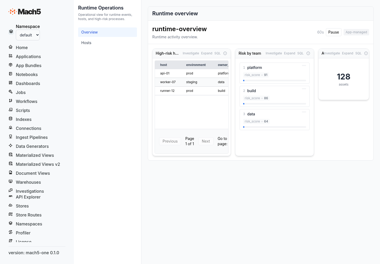 Runtime operations declarative app screenshot