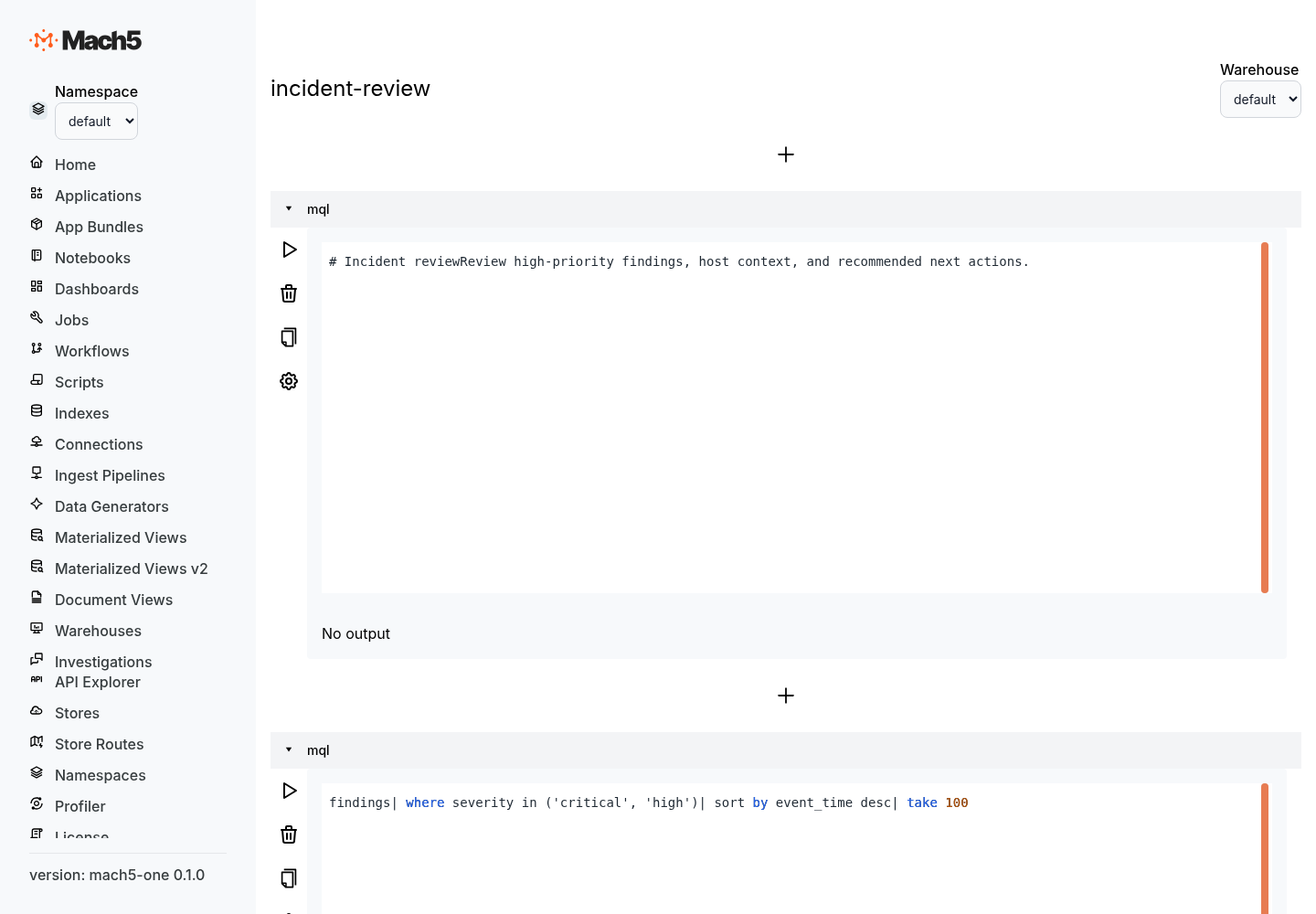 Incident review notebook screenshot