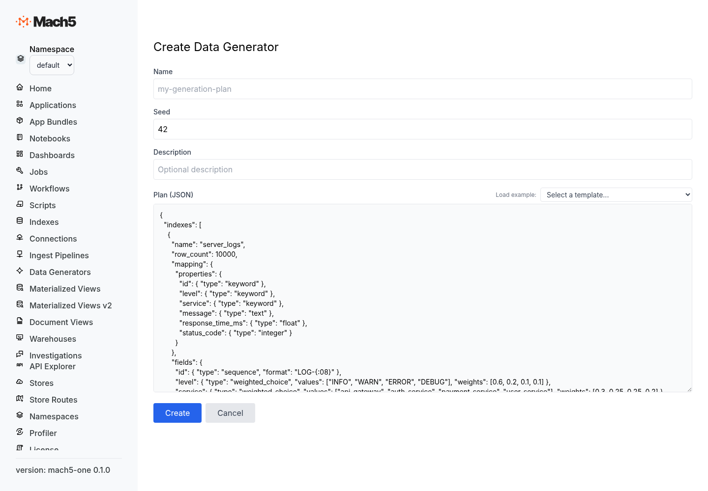 Create synthetic generation plan